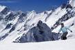 Photo: Snowboarding in high mountains Snowboarding in high mountains
