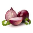 Red sliced onion and fresh parsley still life