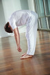 Man Practicing Yoga Exercise