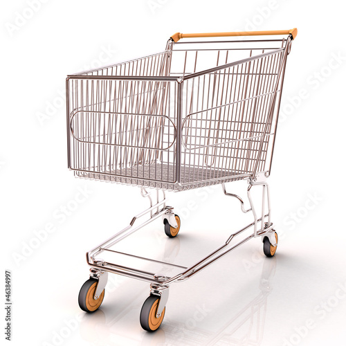 Photo: Shopping cart isolated Shopping cart isolated