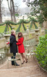 Romantic couple in a park at spring, dating