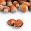 Photo: Hazelnuts on a white background Hazelnuts on a white background