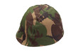 army helmet with DPM pattern camouflaged cover isolated on white