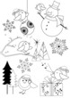 Black and White Robins set illustrations