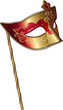 Vector: Vector venecian carnival mask with handle Vector venecian carnival mask with handle