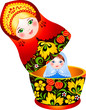 Russian tradition matryoshka doll with the little doll inside.
