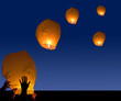 lanterns launch at night