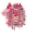 3d abstract shape in varied pink and red shape