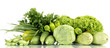 fresh green vegetables isolated on white