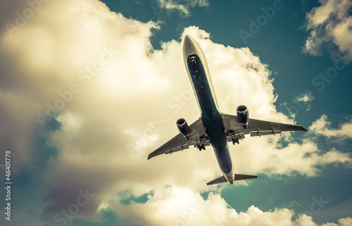 Photo: retro toned passenger jet abstract retro toned passenger jet abstract
