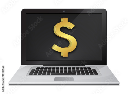 Illustration: Dollar Sign Laptop Dollar Sign Laptop
