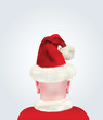 Realistic Bald Head With Santa Claus Hat