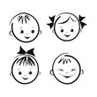 Vector: Laughing children's faces. Laughing children's faces.