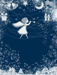 Vektor: Christmas card with angel Christmas card with angel