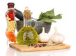 Set of ingredients and spice for cooking isolated on white