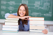 lachende lehrerin