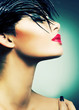 Fashion Art Portrait Of Beautiful Girl. Vogue Style Woman