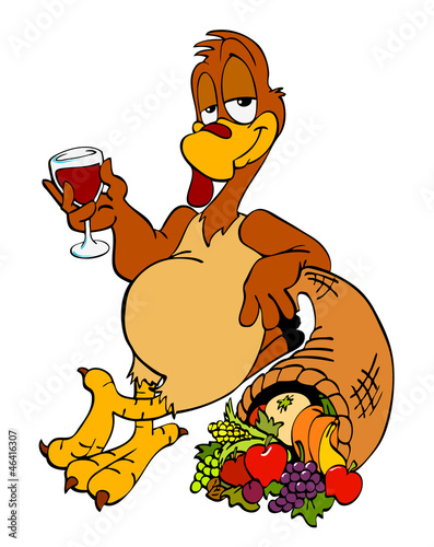 Illustration: Thanksgiving Turkey & Horn Of Plenty Thanksgiving Turkey & Horn Of Plenty