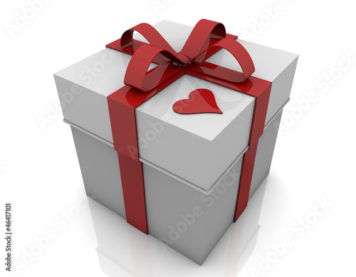 Illustration: Caja de regalo y corazon Caja de regalo y corazon
