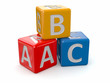 Alphabet. ABC blocks cube