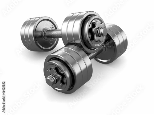 Illustration: Iron dumbbells weight. Iron dumbbells weight.