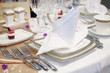 Elegant table set for a wedding dinner