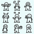Emotion cartoon on  graph paper.