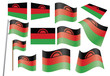 set of flags of Malawi vector illustration