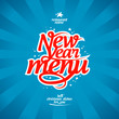 New Year menu card design template.