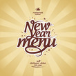 New Year menu card design template.