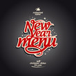 New Year menu card design template.