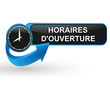 horaires d'ouverture sur bouton web design bleu