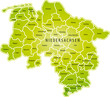 Landkarte Niedersachsen Deutschland Vektor Landkreise separat