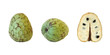 Three isolated apple custard or chirimoya