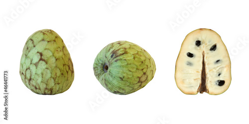 Photo: Three isolated apple custard or chirimoya Three isolated apple custard or chirimoya