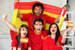 Young people supporting Spain