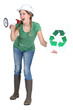 Girl screaming into megaphone