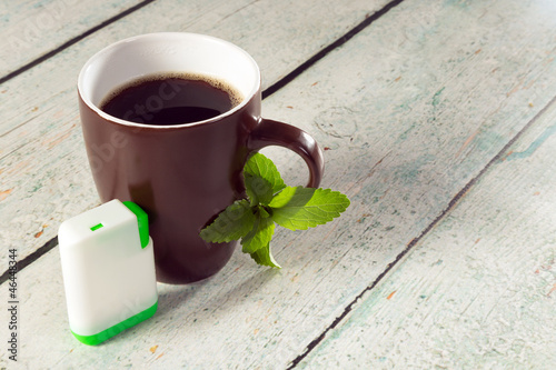 Photo: Box of stevia tablets and coffee Box of stevia tablets and coffee