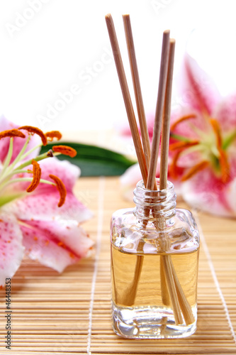 Photo: Fragrance sticks or Scent diffuser with lily flowers Fragrance sticks or Scent diffuser with lily flowers