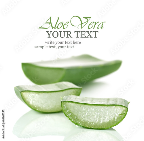 Photo: Fresh cut Aloe Vera slices Fresh cut Aloe Vera slices