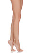 Photo: Beautiful woman legs against white background Beautiful woman legs against white background