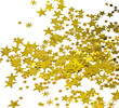 Frohe Weihnachten: Goldsternchen vor weißem Hintergrund