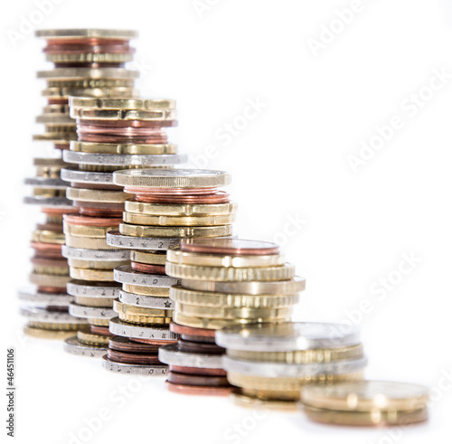 Photo: Stacked Money isolated on white Stacked Money isolated on white