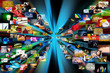 Multimedia background. Composed of many images