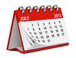 Illustration: Desktop Calendar Against White. Desktop Calendar Against White.