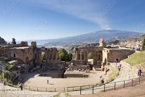 Photo: Ancient greek roman theater in Taormina - Sicily Ancient greek roman theater in Taormina - Sicily