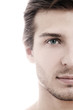 Charming and handsome man half face