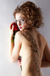 Photo: model with skew bodyart model with skew bodyart
