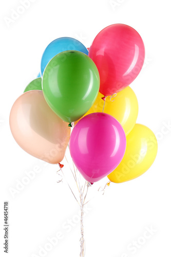 Photo: Colorful balloons isolated on white Colorful balloons isolated on white