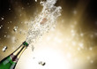 Close-up of champagne explosion